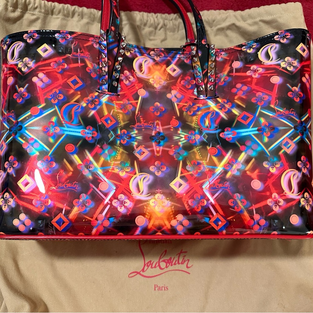 Christian Louboutin Discolaser Loboutinthesky Cabata Studded Patent Tote